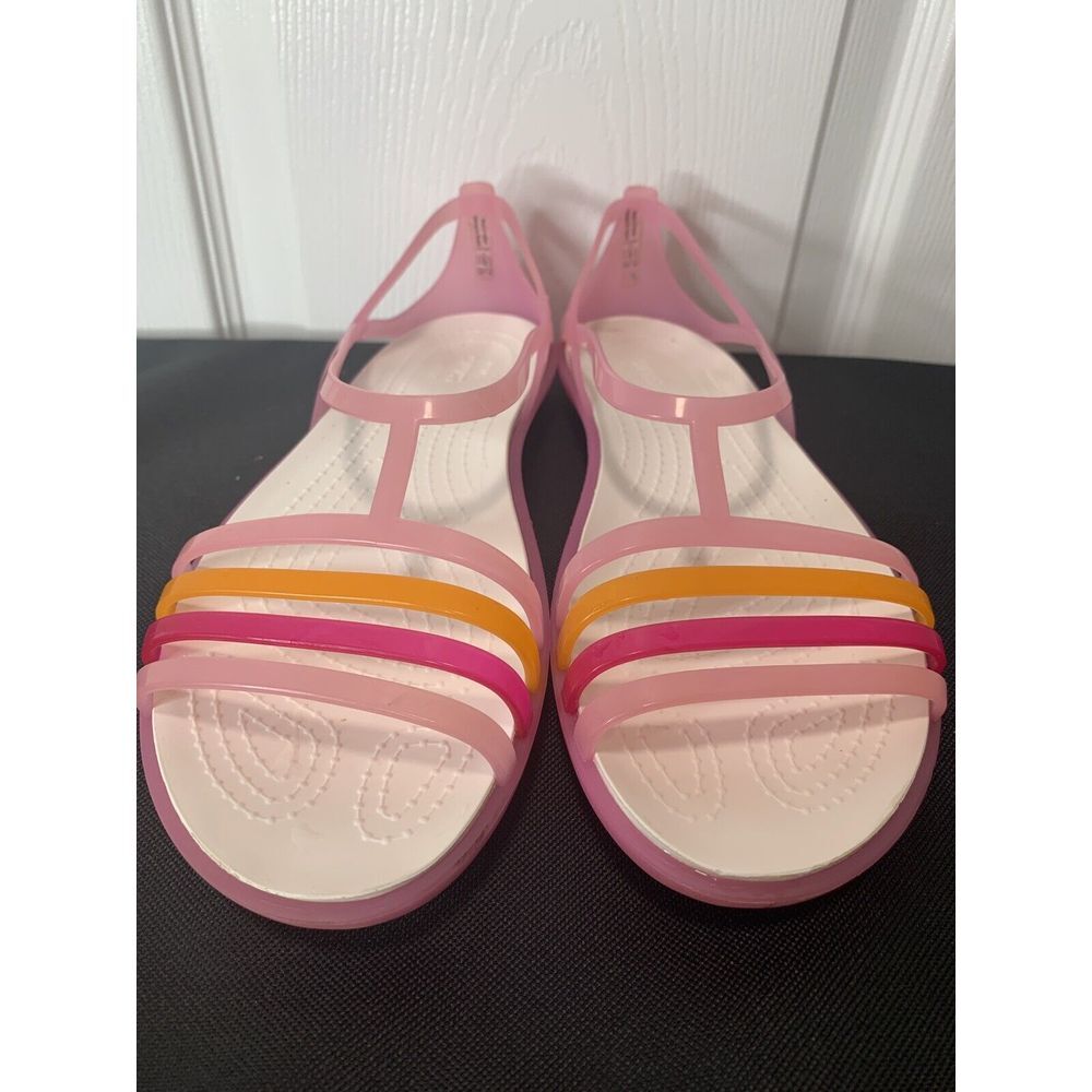 CROCS Pink and Yellow Women's Sandals - Picture 5 of 7